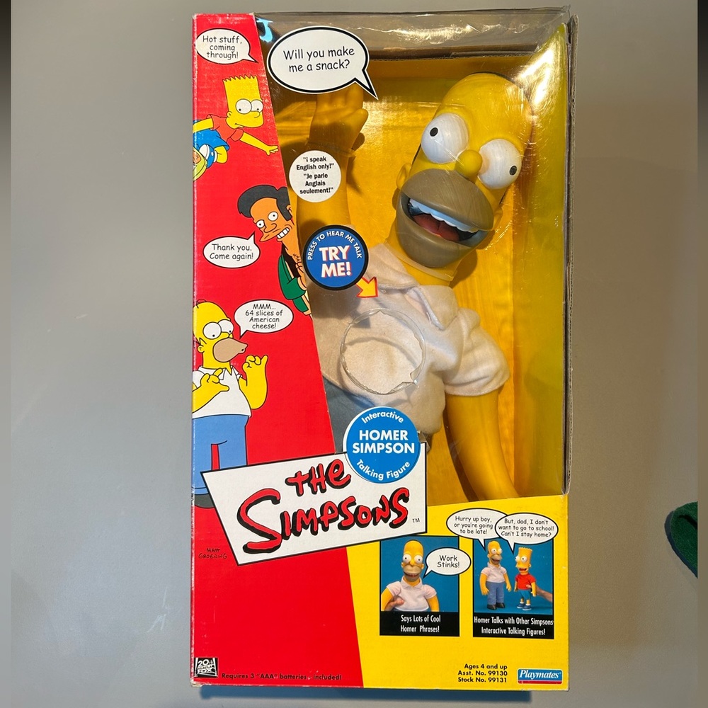 The Simpsons Homer Talking Doll Playmates 2000 Y2K Rare Collectible